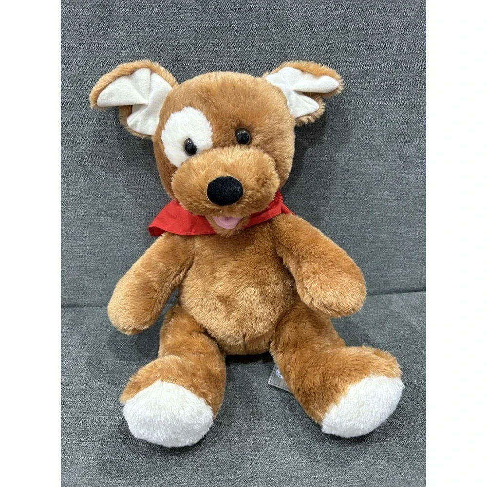 Build a Bear Brown Dog with White‎ Eye Spot And White Par Pads On Bottom Feet